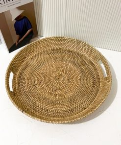 Khay Tròn Đan Mây Tre Coivibes Tự Nhiên, Thủ Công, Đa Năng